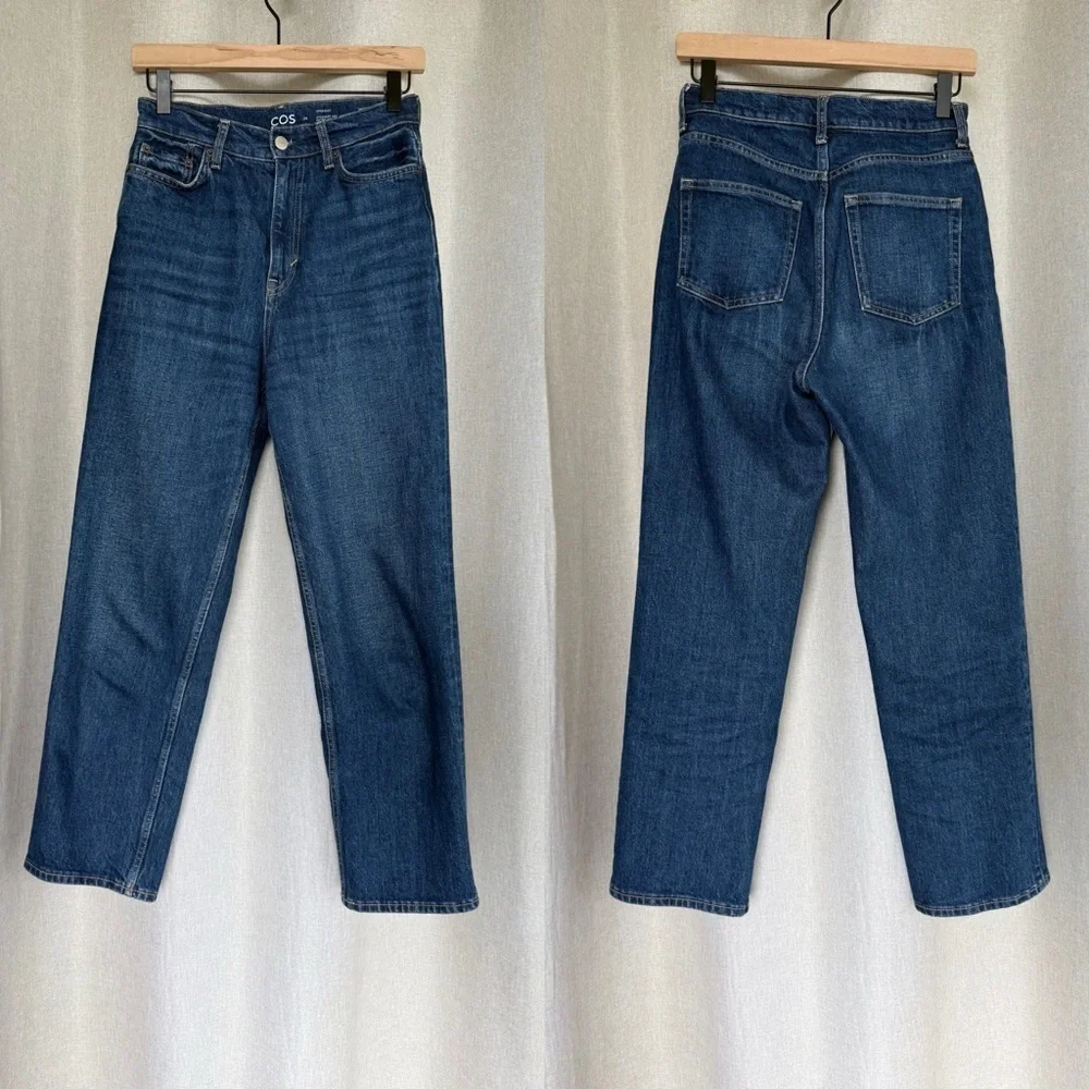 COS Straight Leg High Rise Blue Ankle Jeans 26 x 27